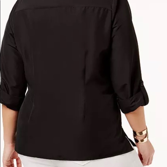 Polyester/spandex, Buttoned Up Black Blouse. 22/24 W - Picture 4 of 4